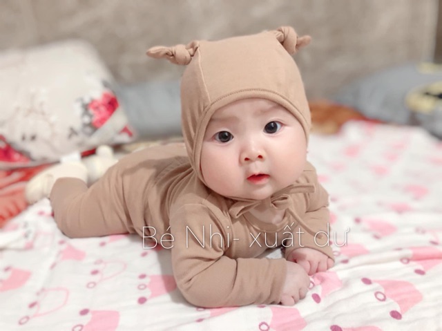 [Xả hàng] Mũ tai thỏ Minkymom freesize 0-24m cho bé trai, bé gái