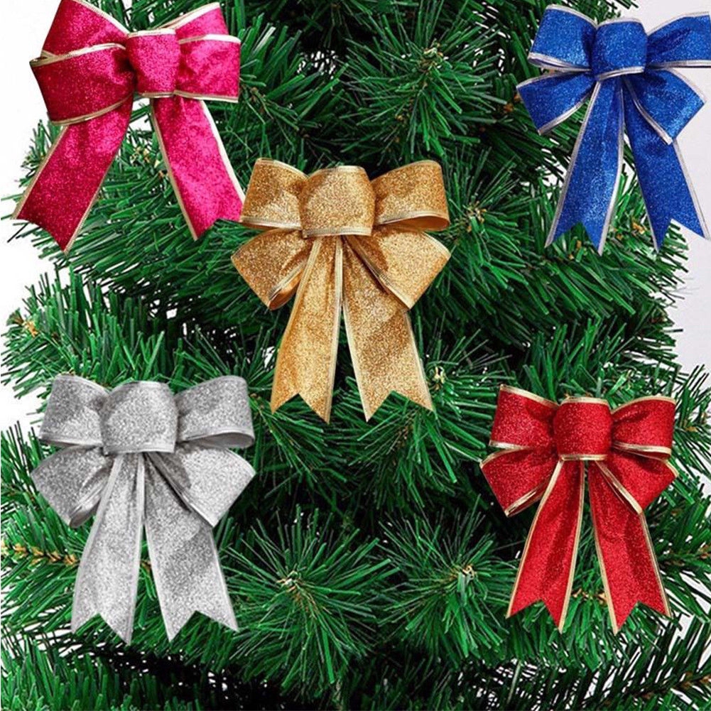 Nơ Treo Trang Trí Cây Thông Noel Màu Vàng Đỏ