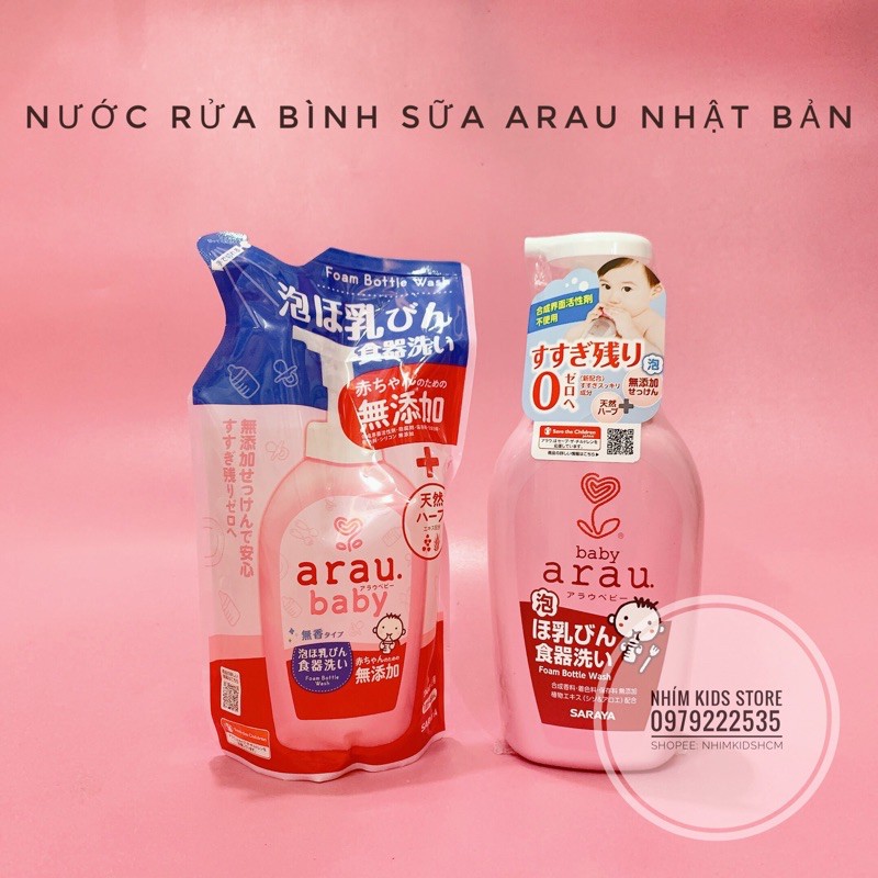 Nước rửa bình sữa Arau Baby Nhật Bản 500ml