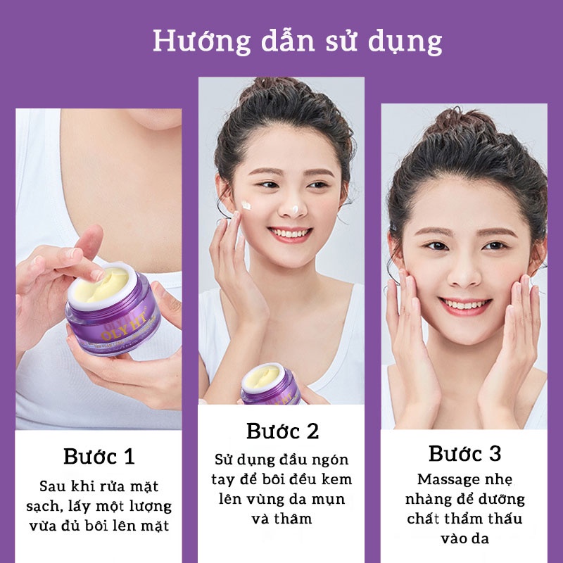 Kem ngừa mụn dưỡng trắng da ngừa vết thâm OLY HT hàng chính hãng Long Phụng Khang