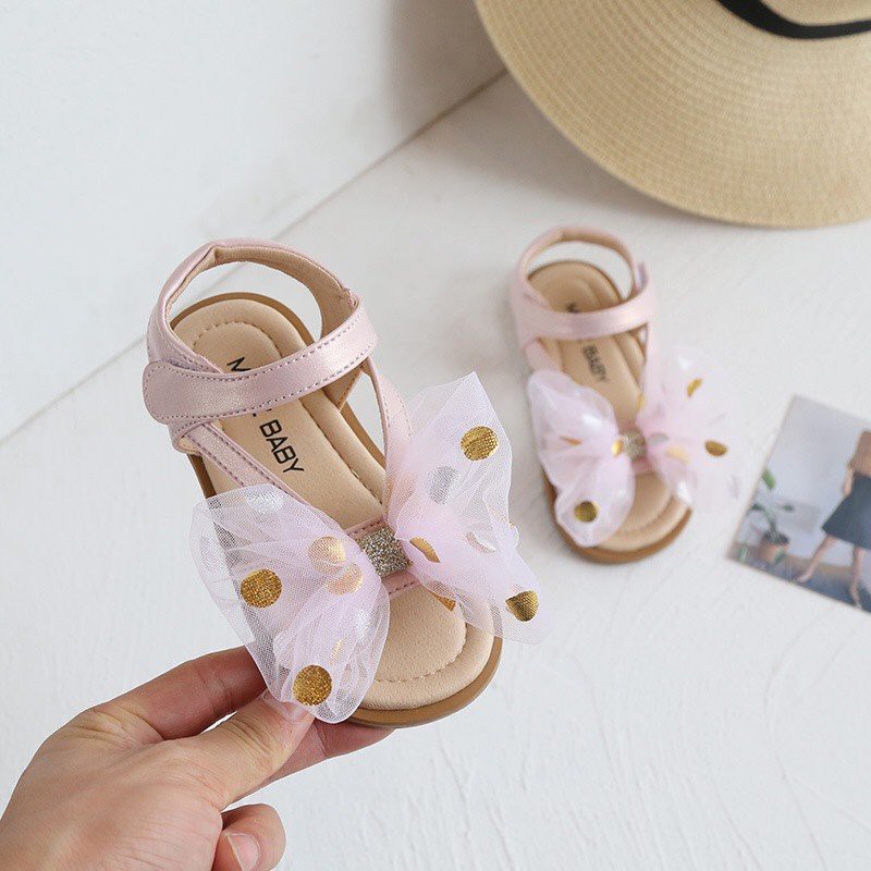 Sandal bé gái nơ bánh bèo mã mới v563