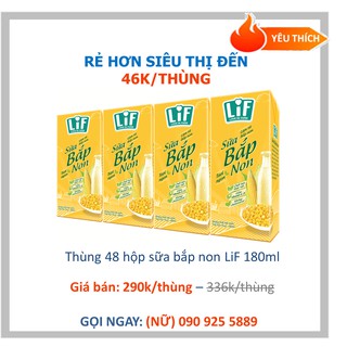 THÙNG 48 HỘP SỮA BẮP NON LIF 180ML