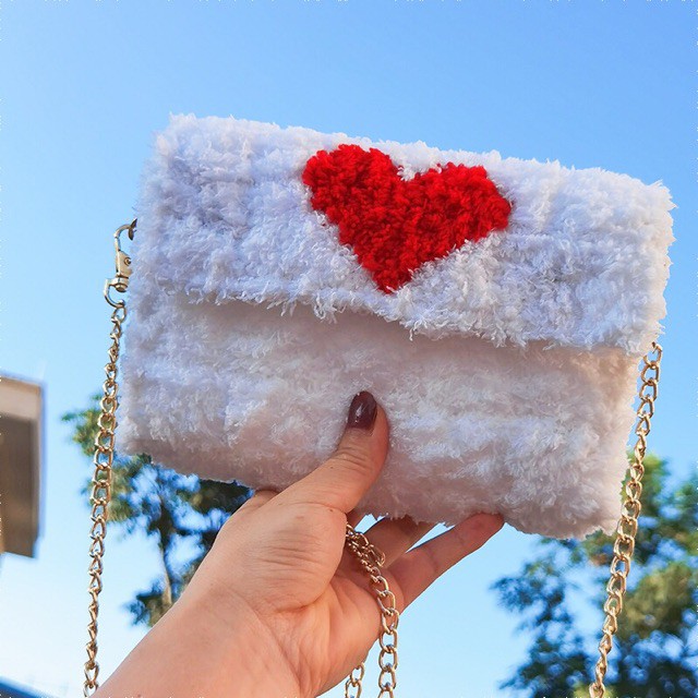 [Mẫu mới có sẵn]Túi handmade tự đan túi đeo chéo túi handmade len xù DIY kèm đầy đủ phụ kiện hot ti | BigBuy360 - bigbuy360.vn