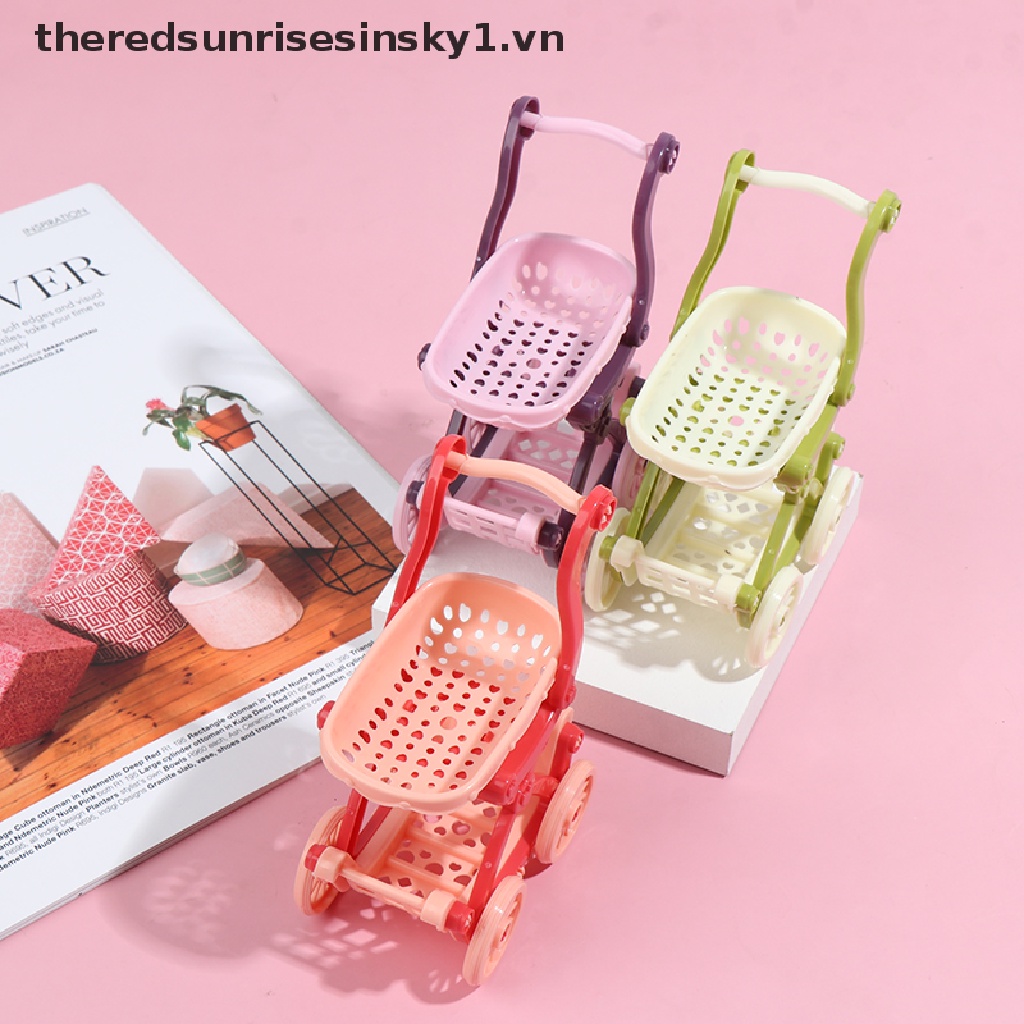 Xe đẩy hàng mua sắm mini trang trí nhà búp bê cho bé 1.vn