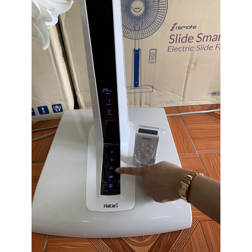 Quạt lửng Thái Lan Hatari Slide Smart L1 có Điều khiển, Cảm ứng sải cánh 450mm - Hàng chính hãng bảo hành 36 tháng