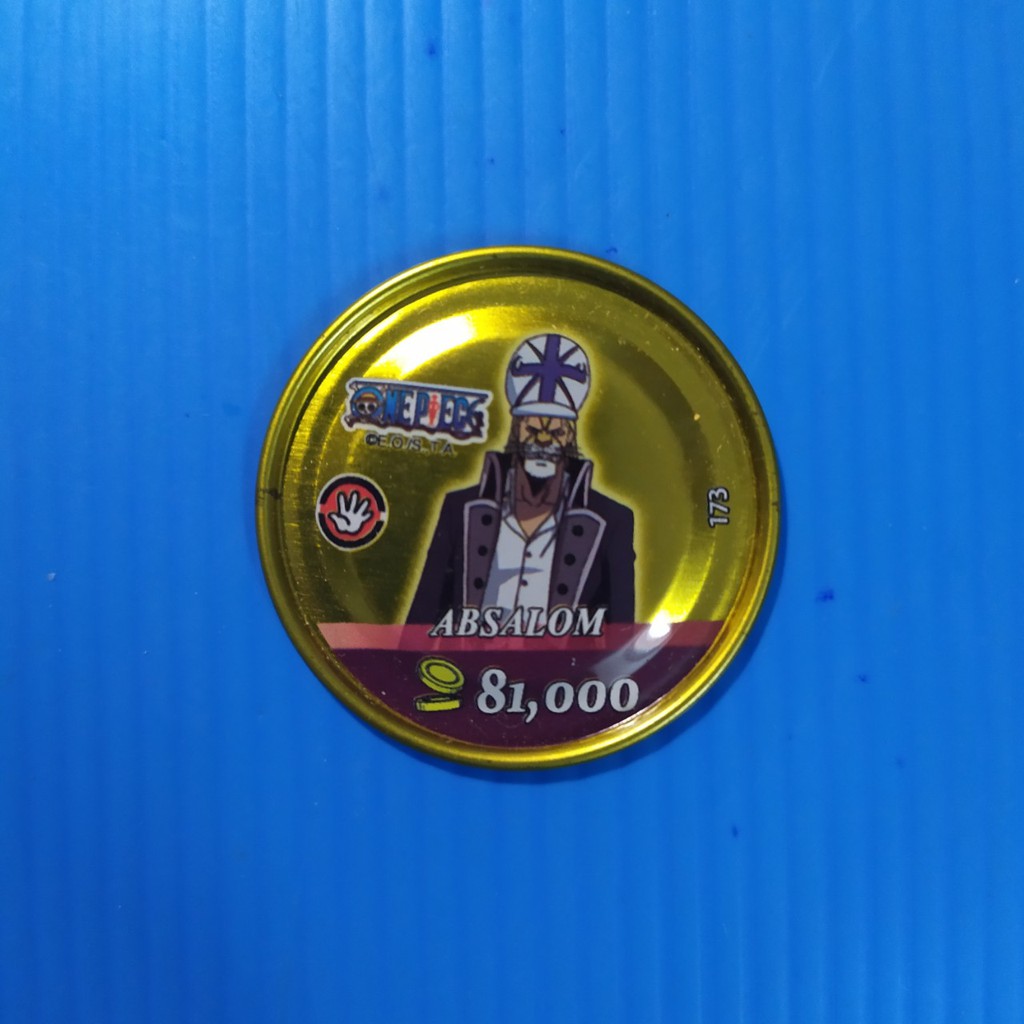 Thẻ Toonies One Piece xu tròn vàng gold các thành viên siêu tân tinh, hải quân, thriller bark...2nd cũ trầy ít