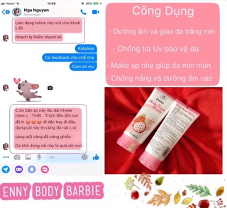 Combo tắm trắng và kem body Enny