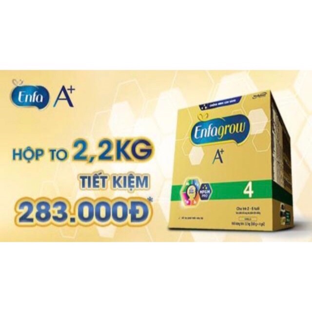 Sữa bột Enfagrow A+ 4 hộp giấy 2,2kg
