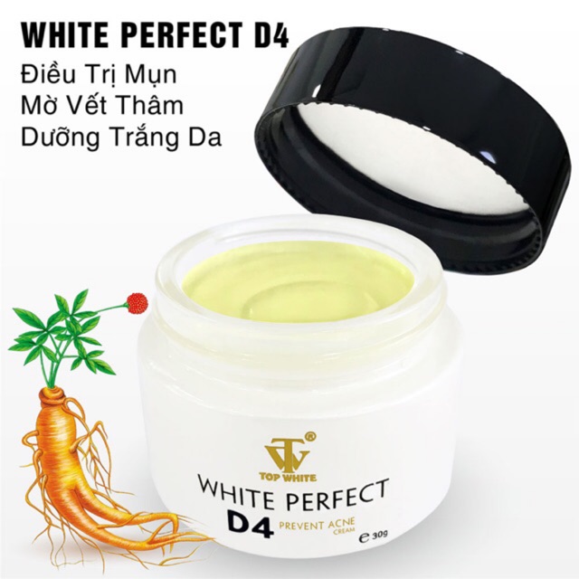 KEM TRI MỤN WHITE PERFECT TOP WHITE D4 (mẫu mới)