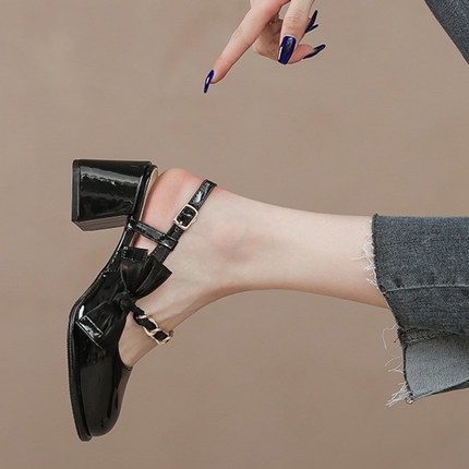 Giày cao gót công chúa đính nơ