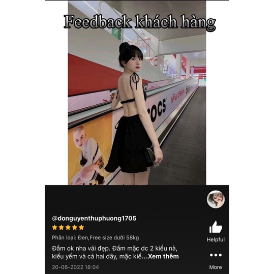 Đầm body đầm hở lưng cột dây yếm sexy tôn dáng Ảnh thật tự chụp Đ3 Fire.vn CÓ MÚT NGỰC