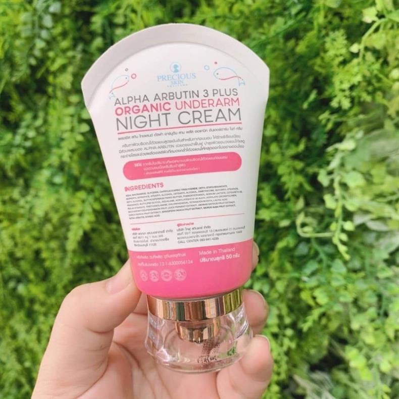 Kem dưỡng trắng, giảm thâm nách Alpha Arbutin Thái Lan 3 Plus Organic Underarm Night Cream 50g