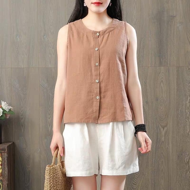 [ĐỘC] - Áo sát nách đũi khuy