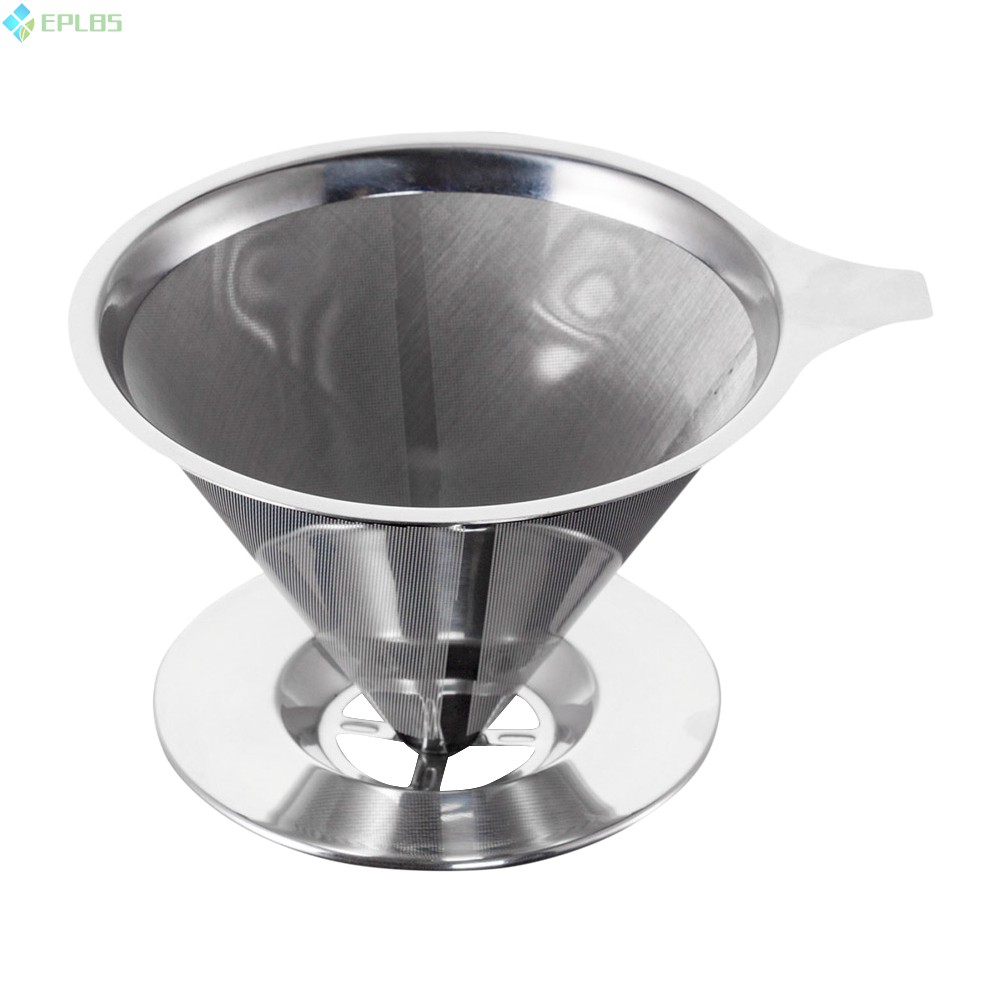 EPLBS Reusable Stainless Steel Pour Over Coffee Filter Cone Dripper with Cup Stand