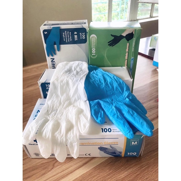 Đôi 2 Chiếc Găng Tay Nitrile Không Bột Màu Đen, Màu Trắng