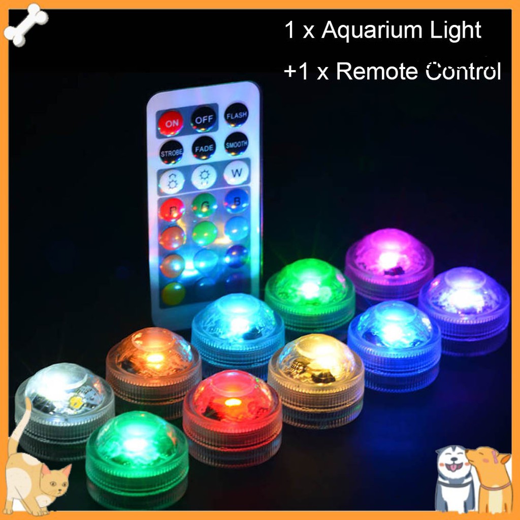 Đèn LED tròn có điều khiển từ xa nhiều màu sắc cho bể cá