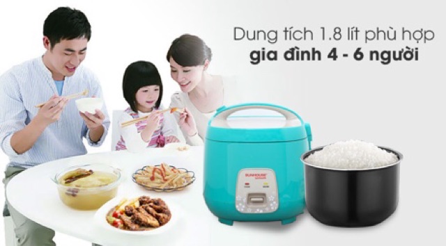 [Mã ELHADEV giảm 4% đơn 300K] Nồi Cơm Điện Nắp Gài Sunhouse Mama SHD8652G 1,8L Ủ Ấm 3D