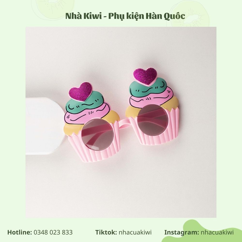 Mắt kính hình bánh kem phụ kiện cho các bữa tiệc sinh nhật