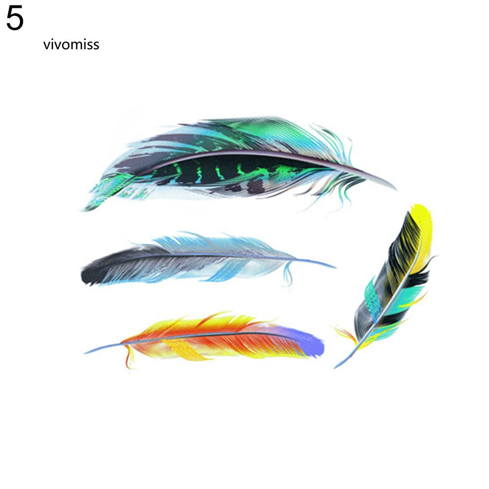 Set đề can dán trang trí xe ô tô họa tiết lông vũ sáng tạo