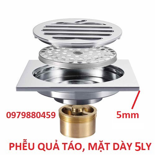 Phễu Thoát Sàn Chống Hôi-Côn Trùng &Trào Ngược Inox304, đồng