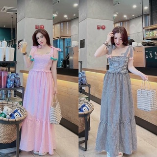 Đầm Maxi Dài Đi Biển Du Lịch Xoè Tiểu Thư Dáng Dài Vải Lụa Đũi Phong Cách ( bầu bì bon chen thoải mái)