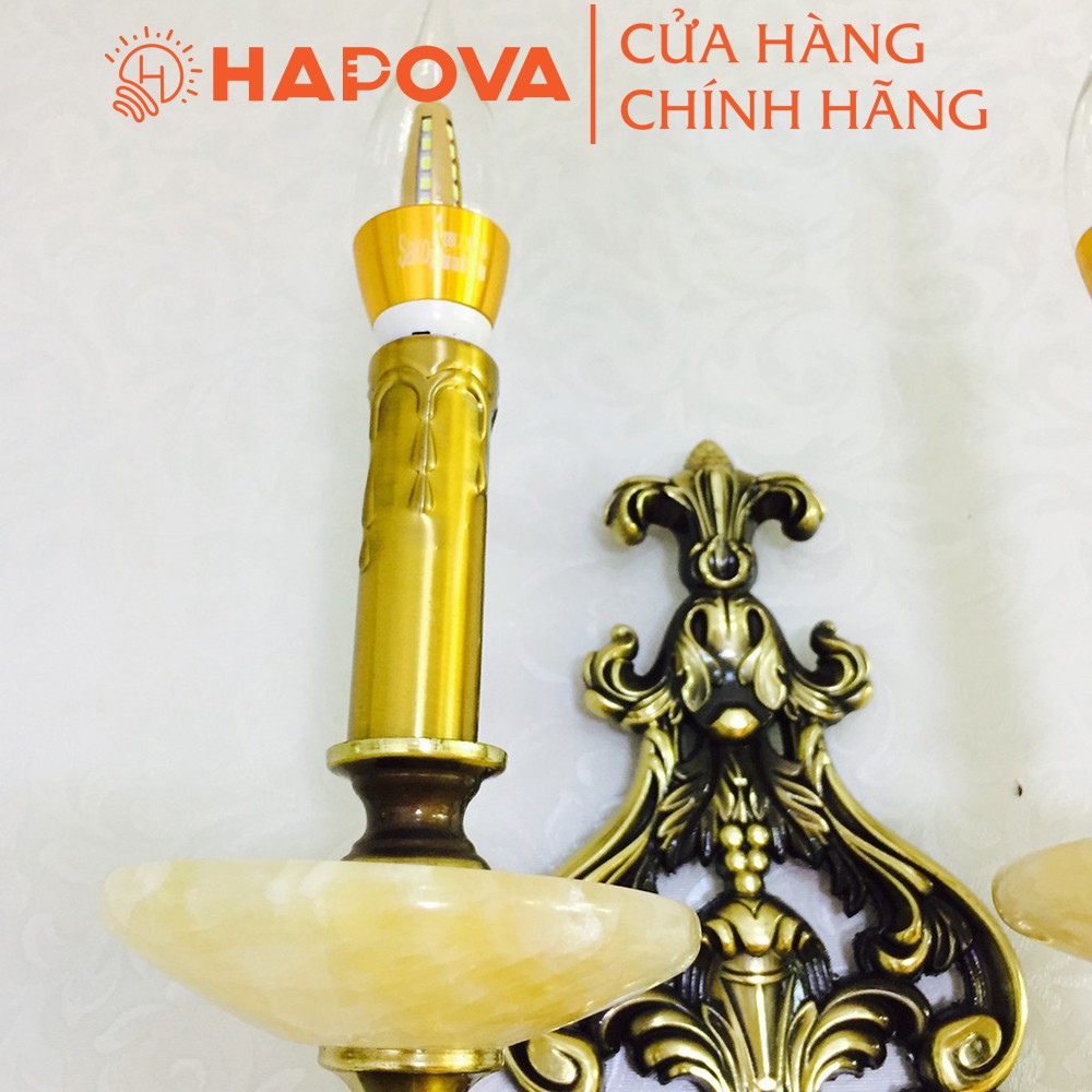 Đèn tường, đèn nến đồng đơn HAPOVA VAZEN 8815/1 Kèm bóng Nến râu