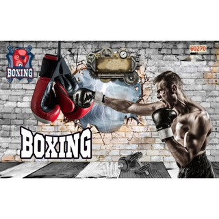 Tranh dán tường 3D trang trí phòng tập gym,tập thể hình
