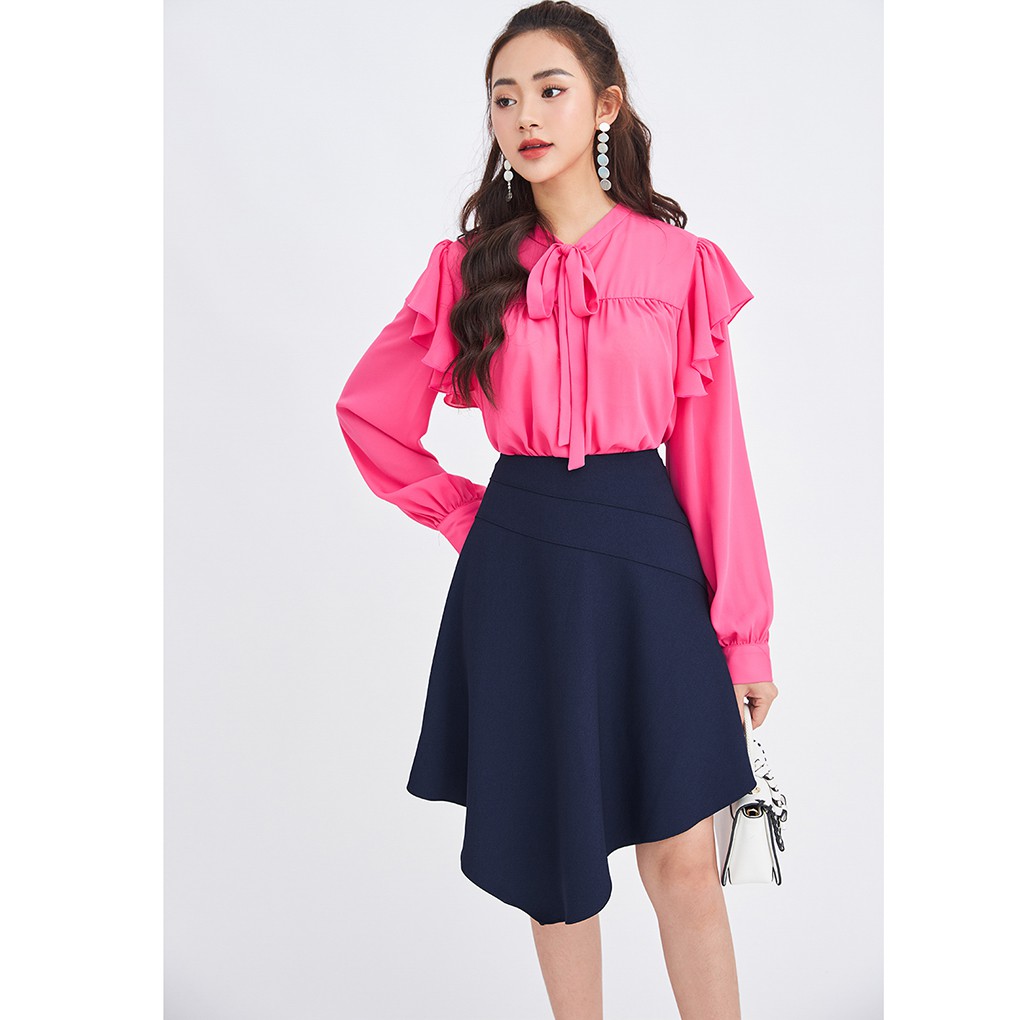Chân váy dáng A 92WEAR xẻ vạt dập ly JAA0747 | BigBuy360 - bigbuy360.vn