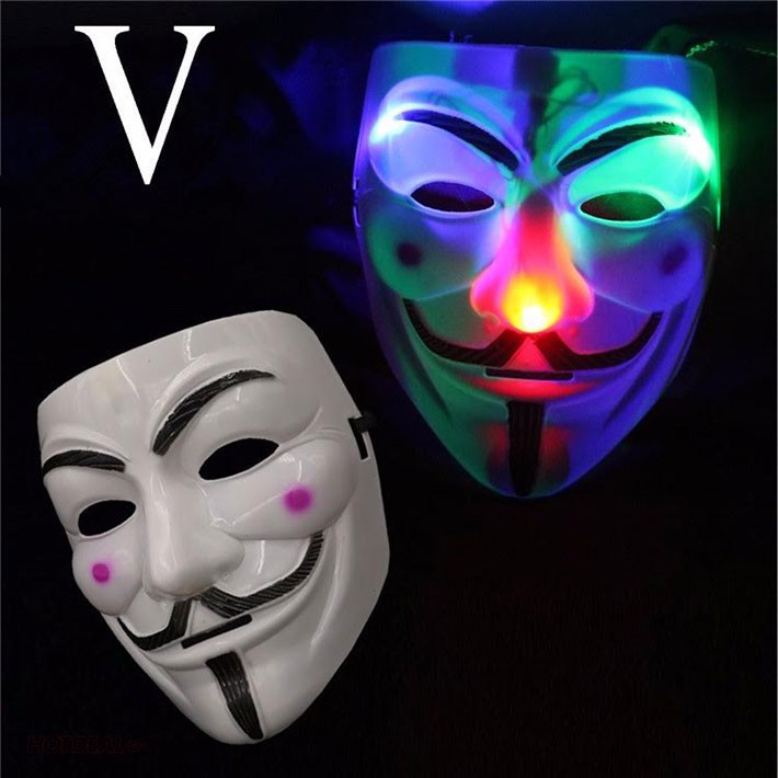 Mặt Nạ Hacker Trắng Có Đèn