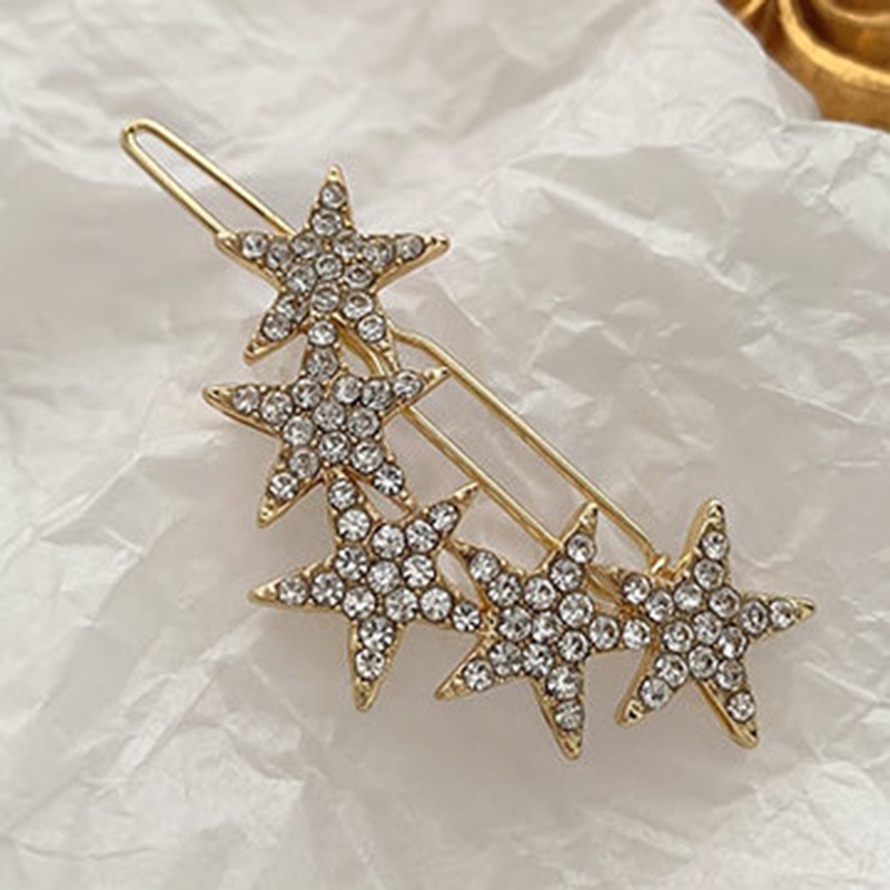 Kẹp Tóc Hình Ngôi Sao Đính Đá Ngọc Trai Nhân Tạo Thời Trang