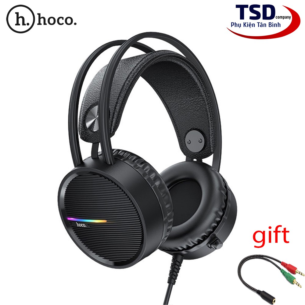 Headphone Gaming Hoco W100 Chính Hãng Led RGB - Tai Nghe Chụp Tai