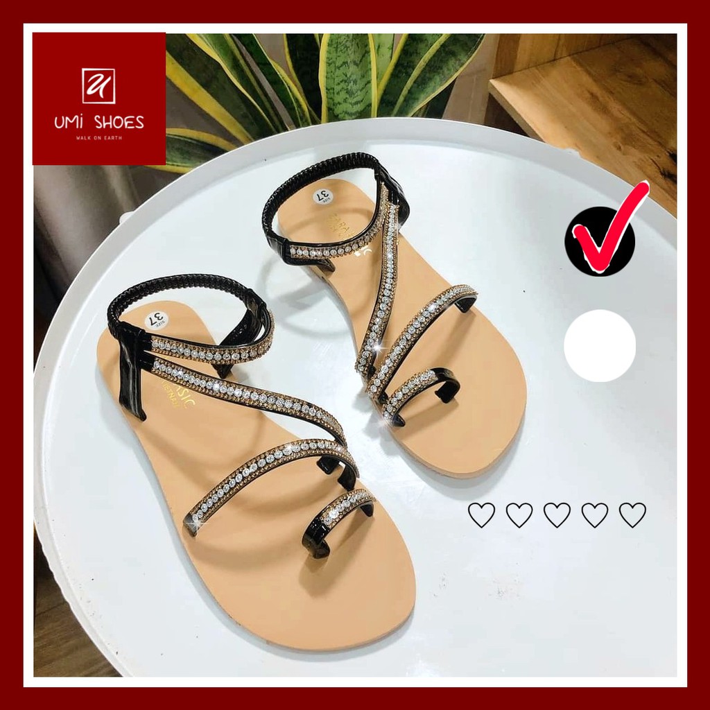 [HOT 2021] Sandal nữ xỏ ngón kẹp đính đá sang chảnh đi mưa đi biển đi chơi đơn giản nhẹ nhàng mẫu mới hot xinh đẹp rẻ