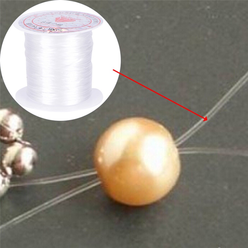 Cuộn Dây Cước 100cm Co Giãn Trong Suốt Lấp Lánh Dùng Làm Trang Sức DIY