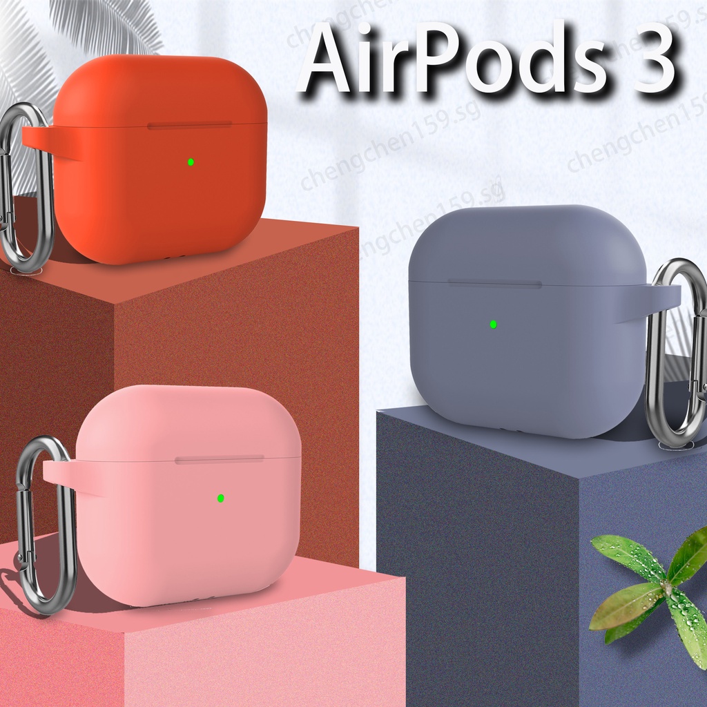 Vỏ Bảo Vệ Hộp Sạc Tai Nghe compatible AirPods 3Th Generation 2021 Apple compatible AirPods 3 3rd Bằng Silicon Màu Trơn