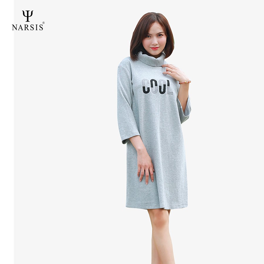 Váy len thu đông nữ Narsis B8014 màu xám