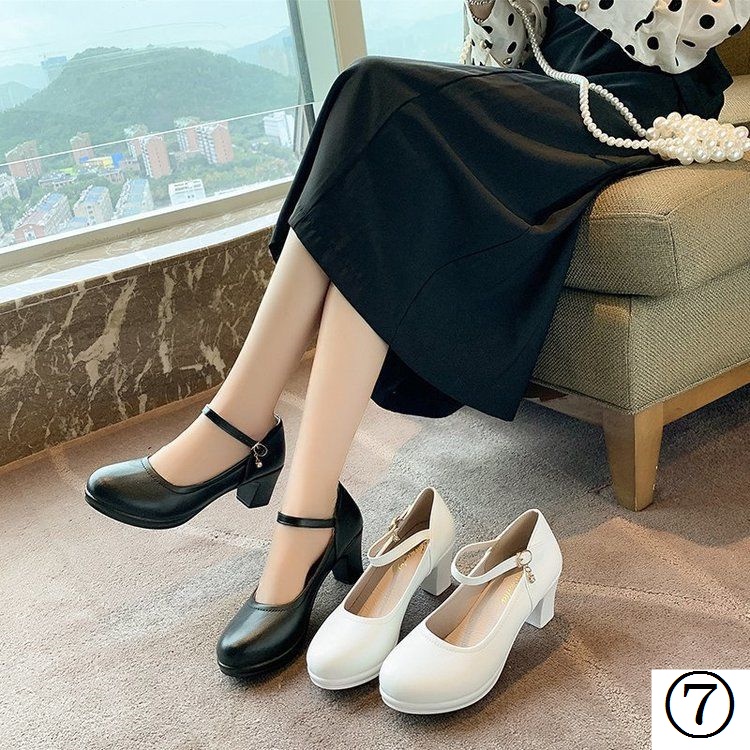 Giày Cao Gót Mũi Tròn Đế Dày Chống Thấm Nước Thời Trang Công Sở Cho Nữ