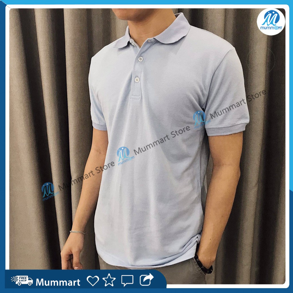 Áo thun nam có cổ vải thun cá sấu, dáng vừa, nguyên tem mác - Mummart