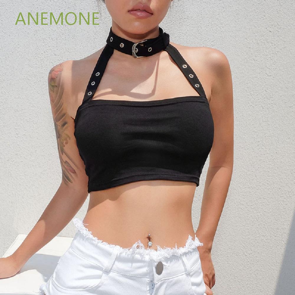 Áo cổ yếm phong cách Gothic màu đen cá tính cho nữ