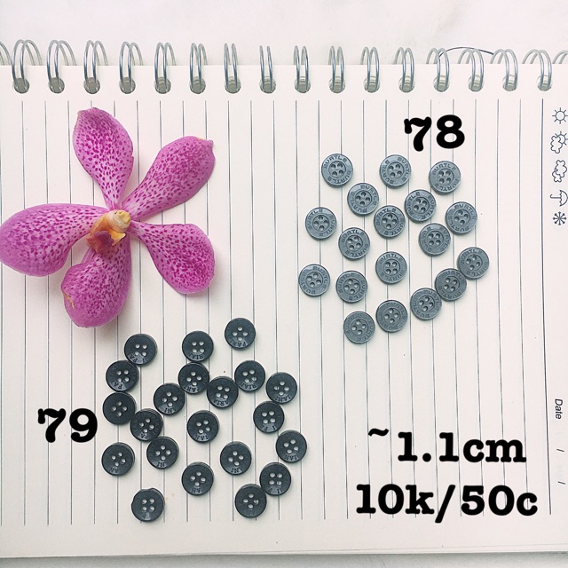 Nút áo sơ mi/ Khuy áo sơ mi - Túi 50c