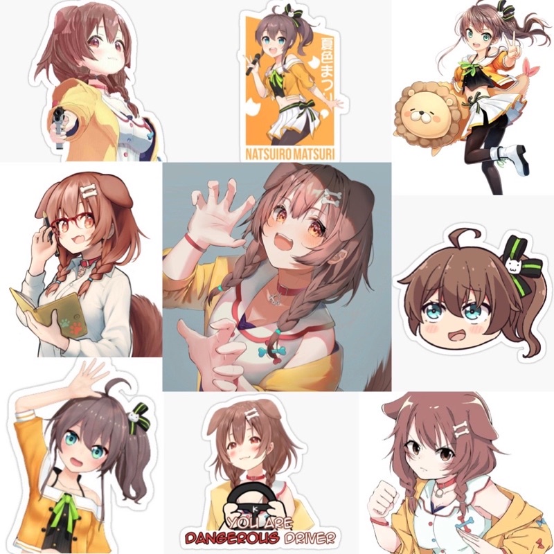 Ảnh Sticker Inugami Korone Hololive 30-60 cái ép lụa khác nhau /hình dán inigami Korone
