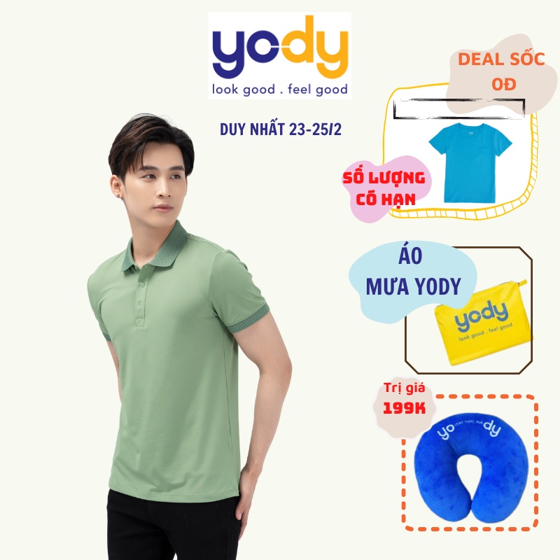 Áo Polo Nam YODY  Coolmax Phối Bo, Áo Thun Có Cổ Cộc Tay Nam Thoáng Mát APM5179