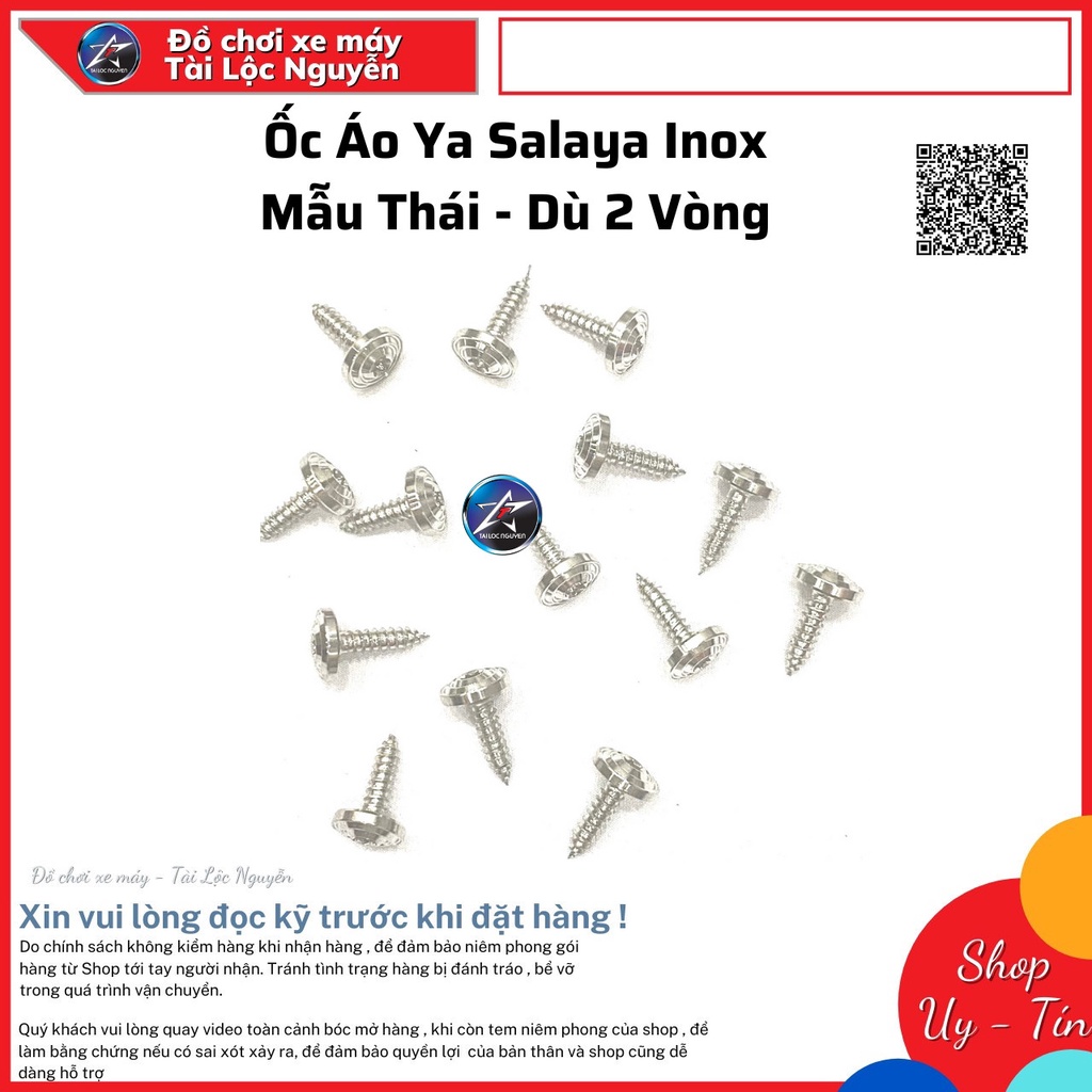 ỐC ÁO YA INOX SALAYA ĐẦU SAO/ ĐẦU THÁI - GIÁ BÁN 1 CON