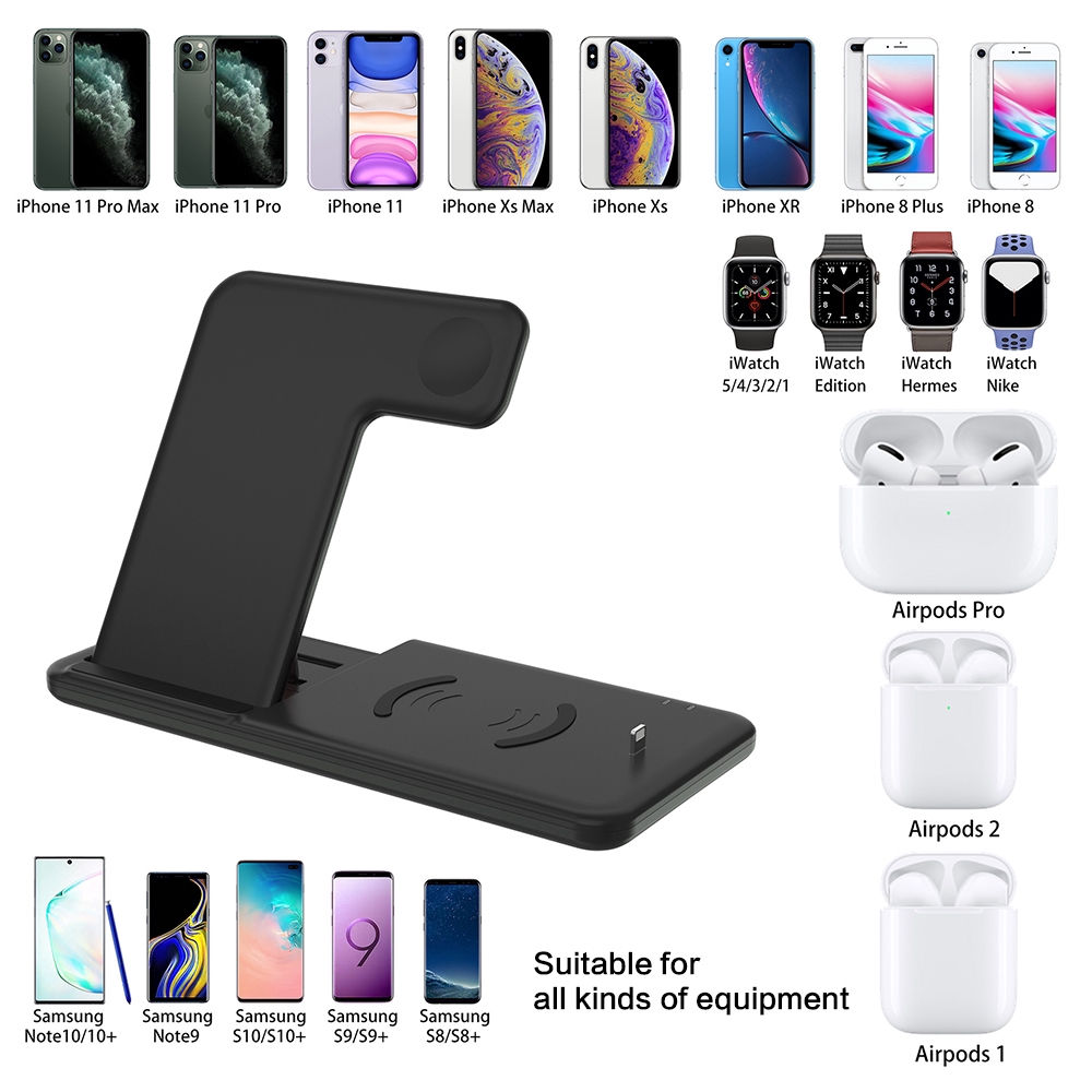 Đế Sạc Không Dây Đa Năng 4 Trong 1 Q20 15w Cho Iwatch Huawei Samsung