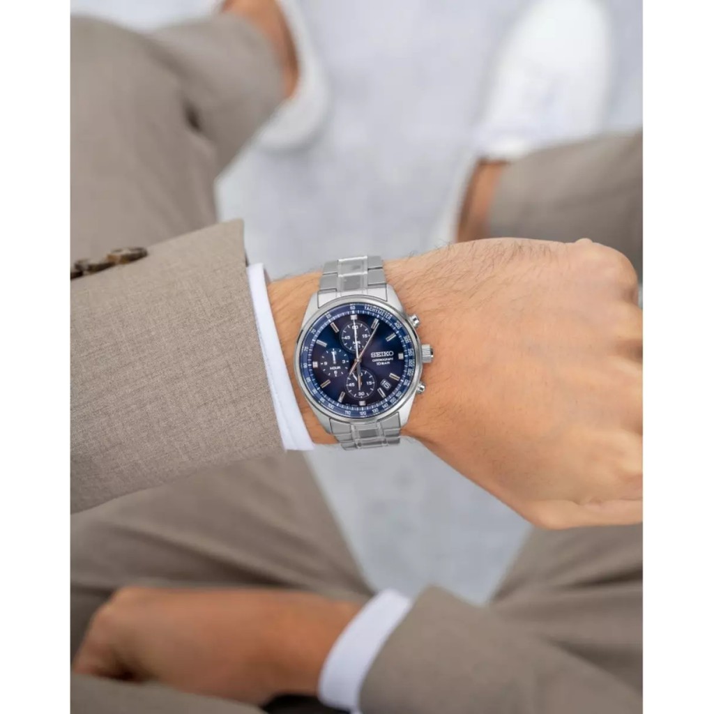 Đồng hồ nam chính hãng Seiko Chronograph SSB377P1 - Máy quartz pin - Kính khoáng cường lực