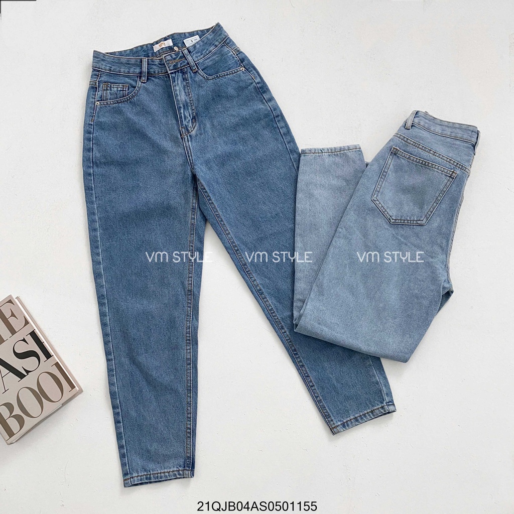 Quần jeans nữ baggy trơn túi nhỏ Đ64, quần bò lưng cao form đi học ulzzang VM STYLE 22QJB03AS1403