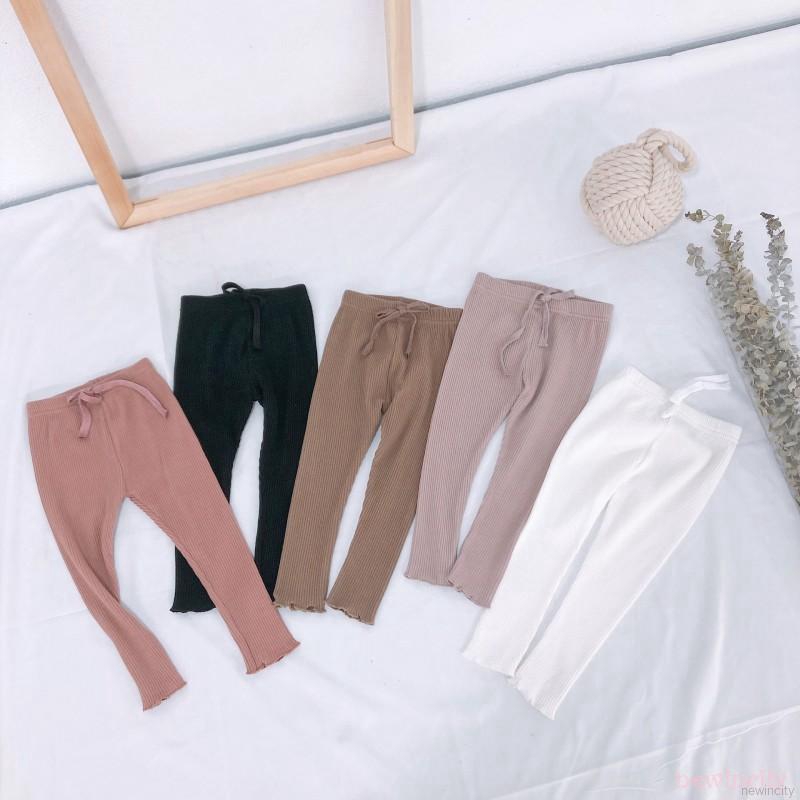 Quần Legging Cotton Màu Trơn Cho Bé Gái
