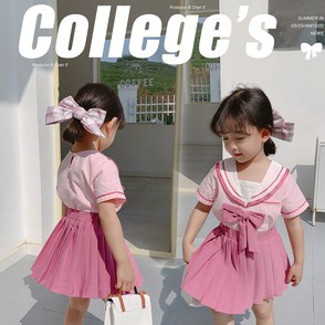 Set Áo Sơ Mi + Chân Váy Xếp Li Phong Cách Hàn Quốc Cho Bé Gái