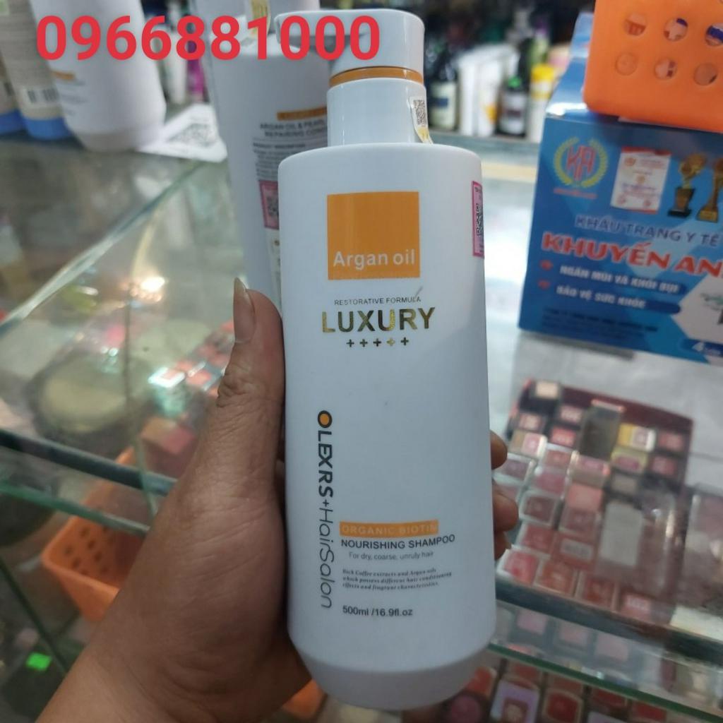 Olexrs Luxury Argan Oil Bộ Dầu Gội Xả 500+500ml Phục Hồi Chuyên Sâu Giảm Rụng Giảm Gàu