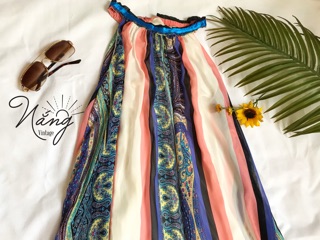 Đầm maxi dáng suông voan lụa