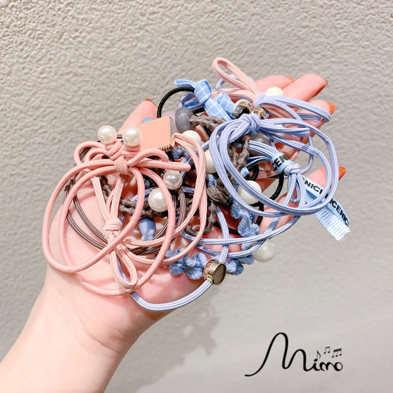 Set 12 dây buộc tóc kèm hộp chất liệu mềm siêu chắc loại đẹp nhiều kiểu mẫu nữ tính tạo nhiều kiểu tóc